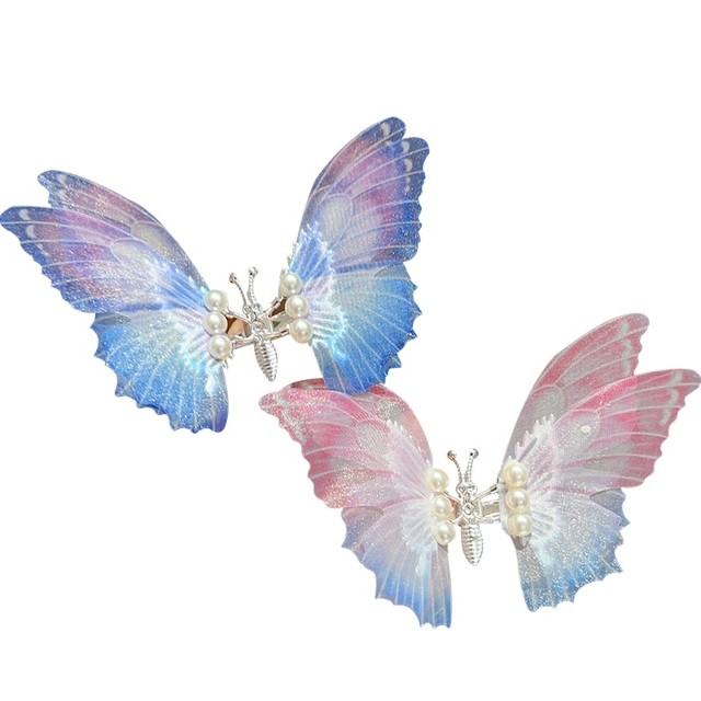 ເດັກນ້ອຍ Super fairy ການເຄື່ອນຍ້າຍ gradient tulle butterfly hairpin hairpin hairpin ຫັກຂ້າງ clip headdress ເດັກຍິງພຽງເລັກນ້ອຍອຸປະກອນຜົມ