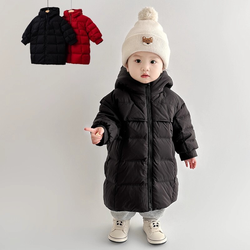 Italian Razt Winter Children's down Jacket Baby Thickened Coat White Duck down Hooded Mid-Length Outerwear Italian Razt Winter Children's down Jacket Baby Thickened Coat White Duck down Hooded Mid-Length Outerwear