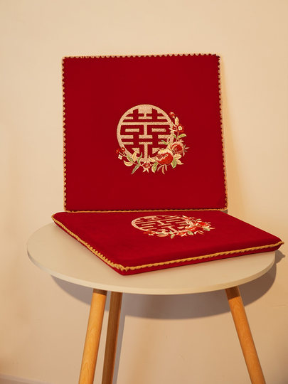 新婚敬茶跪垫结婚加厚婚礼新人改口磕头红色喜垫一对婚庆用品大全