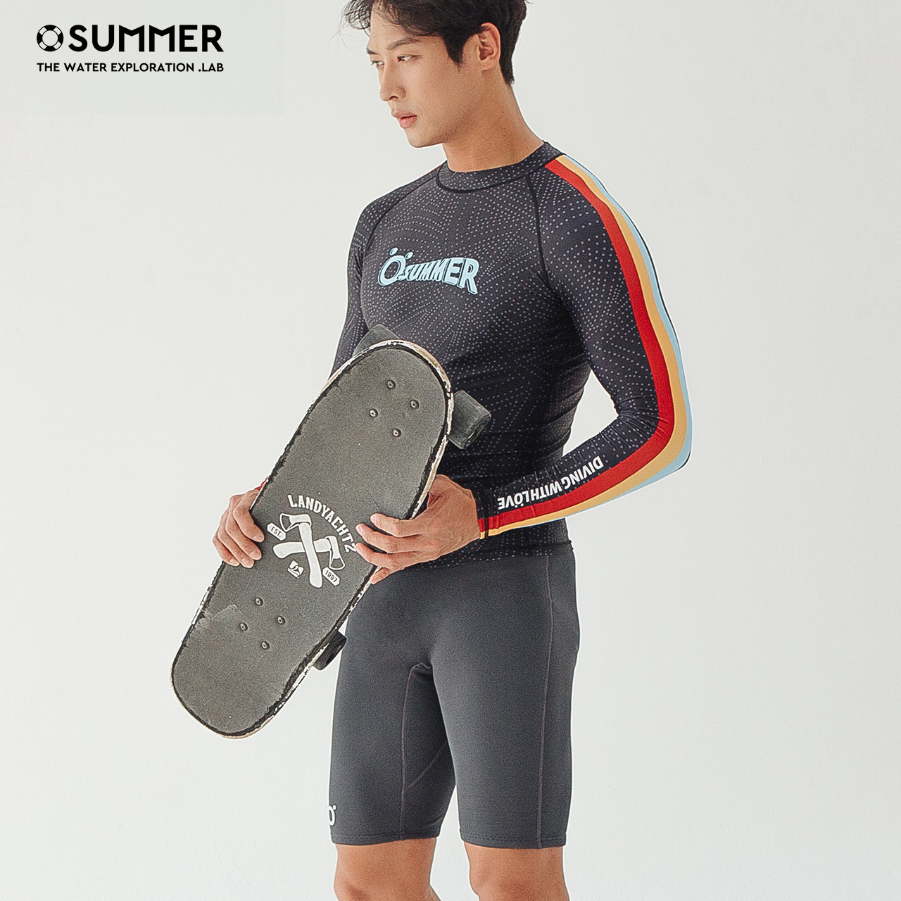 New OSUMMER large size wetsuit men's swimsuit split swimsuit long-sleeved snorkeling suit surfing suit sports