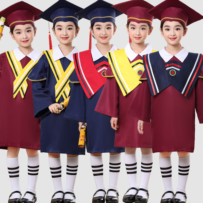 Graduation Kindergarten Doctoral School Bachelor's Suit Yellow Blue Wine Red Color Hat Collar University Student Collar Degree Conserved