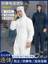 Conjoined dust-free spray painting clothes clean workshop purifying experimental protective clothing Summer electronic full body with cap breathable
