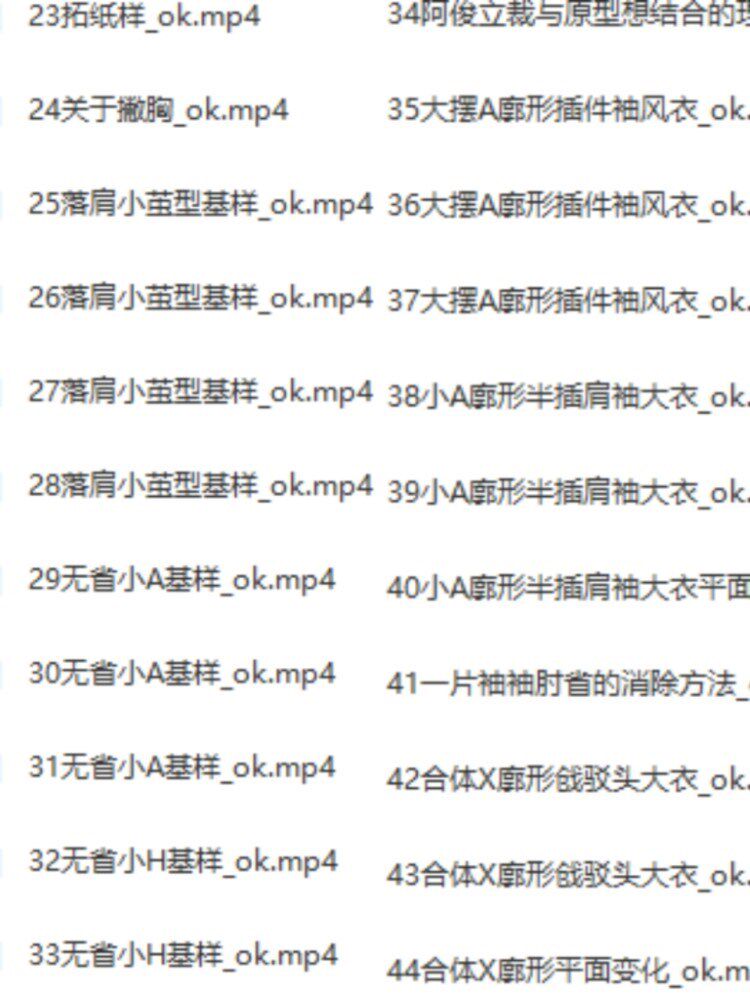 товар из китая 廓形大衣服装制版视频教程73节a型/h型/x型/o型/版型服装打版制版