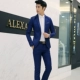 . Suit suit nam ba mảnh Mỏng phiên bản Hàn Quốc của trang phục chính thức mặc chuyên nghiệp trang phục chú rể áo cưới nam phù rể phù hợp với tây - Suit phù hợp