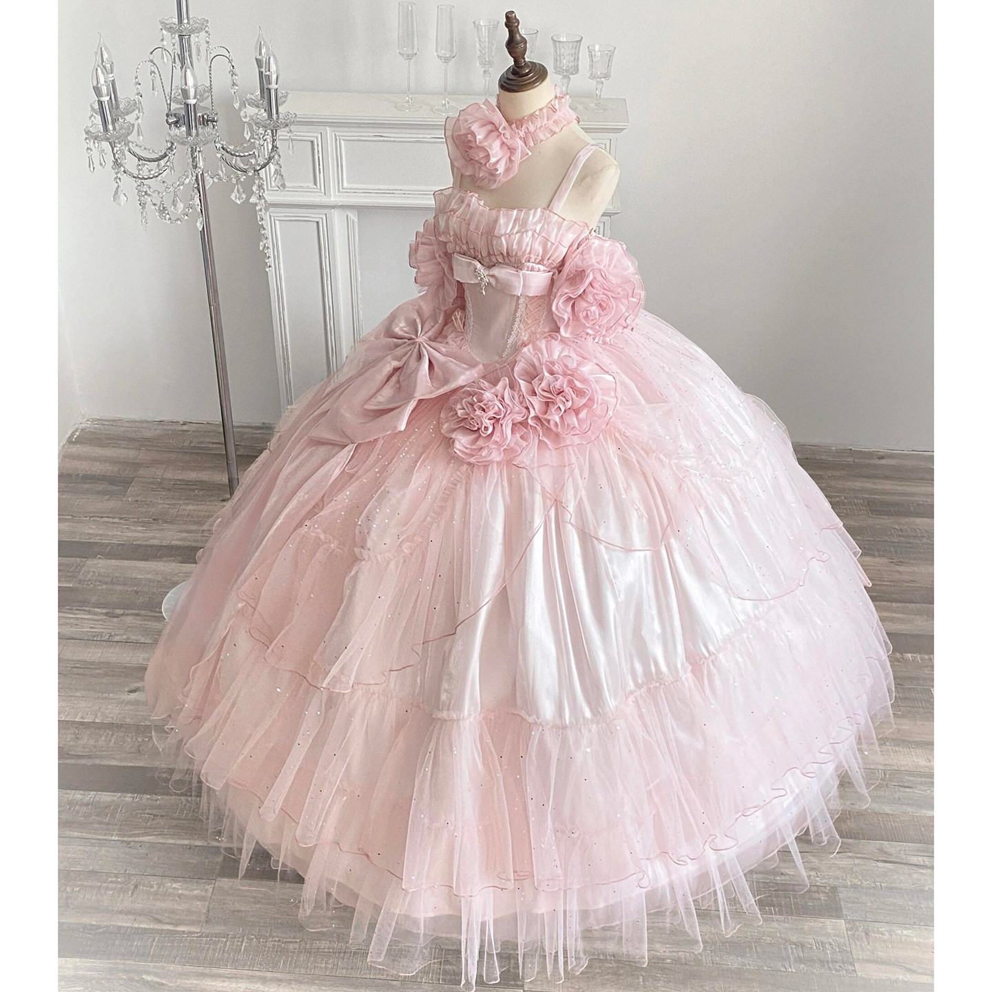 粉色公主裙👑晚礼服🎀 - 成人礼生日派对必备-lolita洛丽塔连衣裙-淘宝好物网