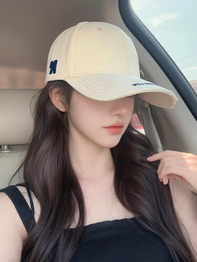 Mqvq American-Style Baseball Cap for Women, Spring Korean Version, Enlarged and Deepened Hard Brim, Wide Brim, Large Head Circumference, Face-Slimming Duckbill Hat