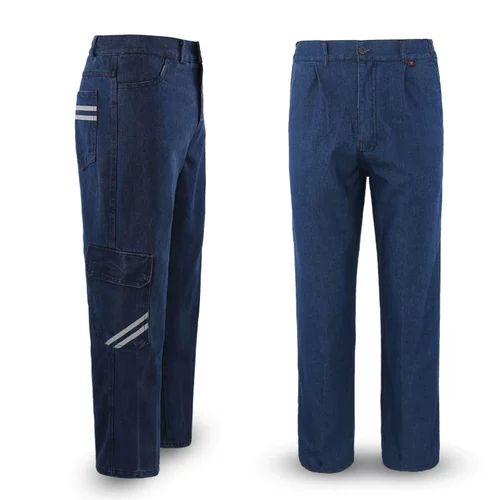 Джинсы с начесом для работы, защита от ожогов, свободный прямой крой