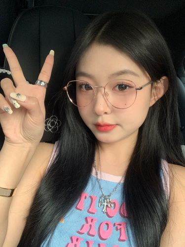 Корейская версия модных женских очков для близорукости, может быть оснащена золотой проволокой для закрытия лица, небольшая круглая оправа, однотонный цвет, меняющая цвет оправа для глаз, плоский светильник.