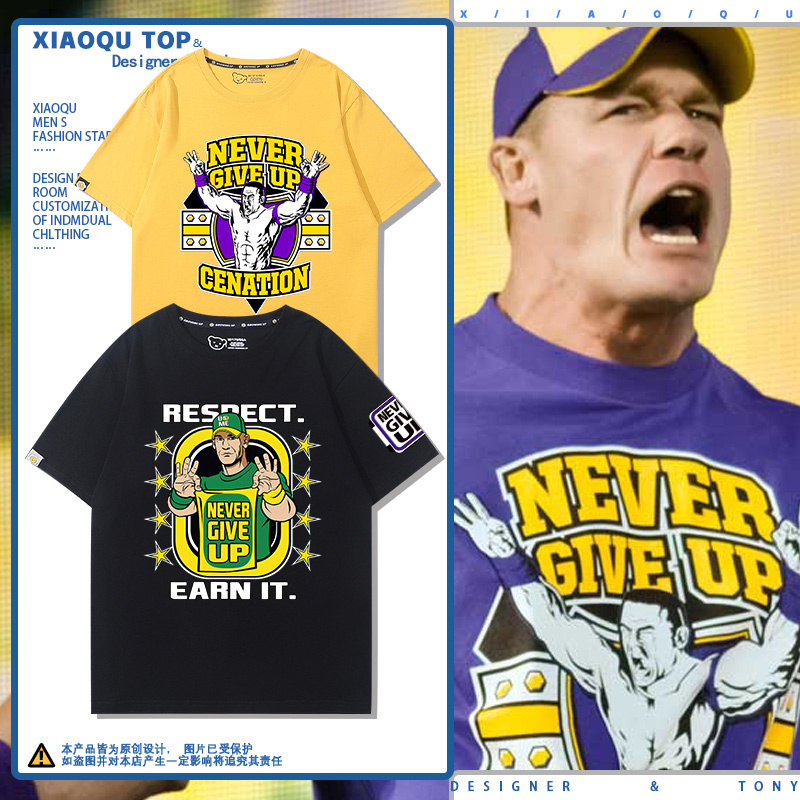 John Cena Wrestling and Fighting Merchandise Short-Sleeve Unisex 2022 Summer New Pure Cotton Versatile T-Shirt Trendy ins