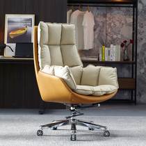 Simple modern wrapped sense computer chair home reclining study comfortable sedentary leather office seat boss chair