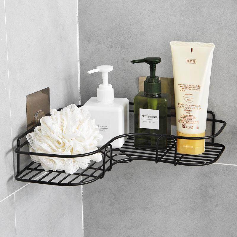 Iron Bathroom Shelf Shower Wall Mount Shampoo Storage Holder