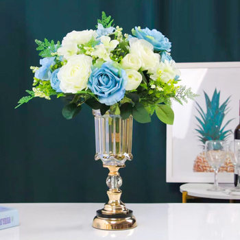 Light Luxury Ornaments, European-Style Crystal Glass Vases, High-End Restaurant Decorations, Table Dried Flower Arrangements, Living Room Decorations