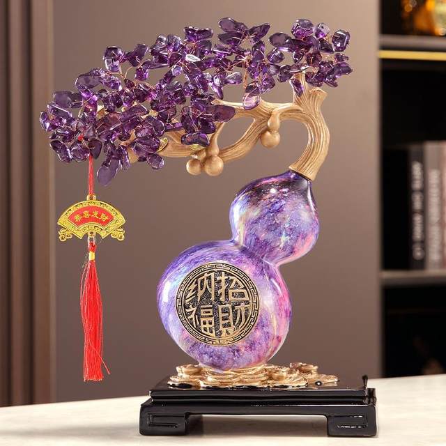 Light Luxury Ornament, Crystal Gourd, New Chinese Style, Good Luck and Prosperity Ornament, Gourd Living Room Decoration, Housewarming Gift