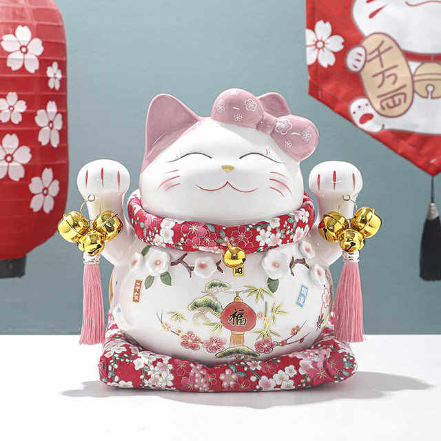 Light Luxury Ornaments, Lucky Cat Piggy Bank, Ceramic Ornaments, High-Looking, Festive and Creative New Year Gifts for Children