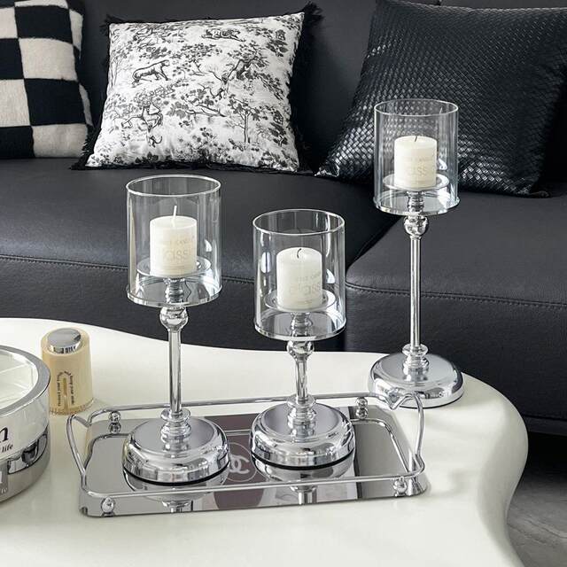 Light Luxury Ornaments, Scandinavian Style Candle Holder Ornaments, Romantic Candlelight Dinner Props, Home Dining Table Candle Holder Decorations