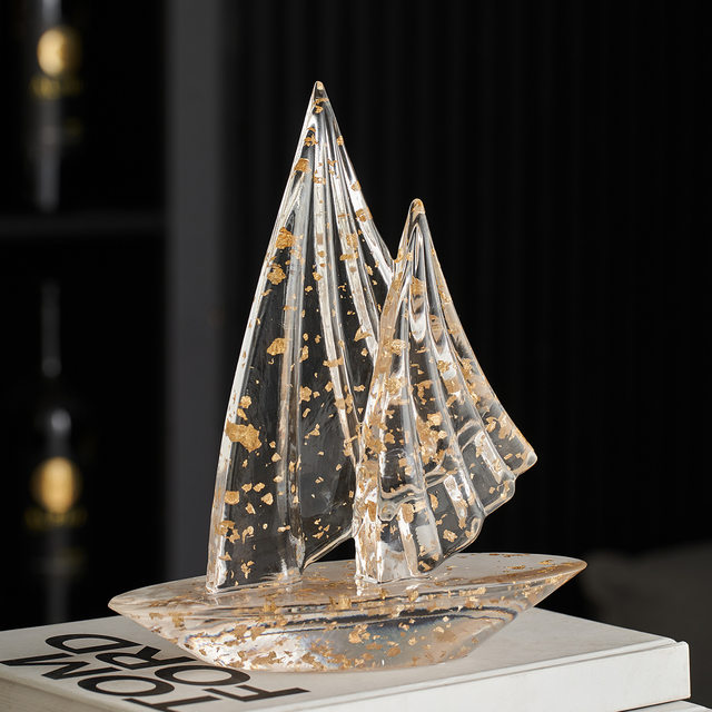 Light Luxury Ornaments, Artistic Sailboat-Shaped Living Room, Study, Office, Wine Cabinet Decoration, Resin Ornaments, Soft Decorations