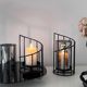 Light Luxury Ornaments, Simple and Modern European-Style Black Iron Candle Holder, Romantic Atmosphere in the Restaurant, Candlelight Dinner Decoration