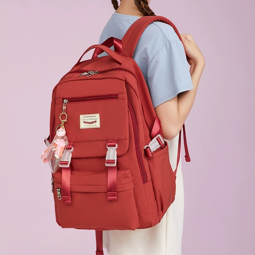 Высококачественный школьный рюкзак, универсальная вместительная и большая сумка через плечо, для средней школы, в корейском стиле, простой и элегантный дизайн, подходит для студента
