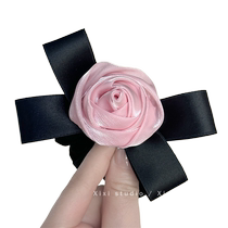 Pink Hearts Action Folds Rose Hair Circles Romantic Purple Sparkling Head Accessories Rear Brain Spoon High Elastic Disc Hair Instrumental Headwear