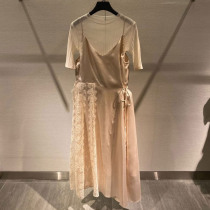 2020 New temperament wearing Hyuna suit two-piece skirt goddess dress female summer French thin skirt