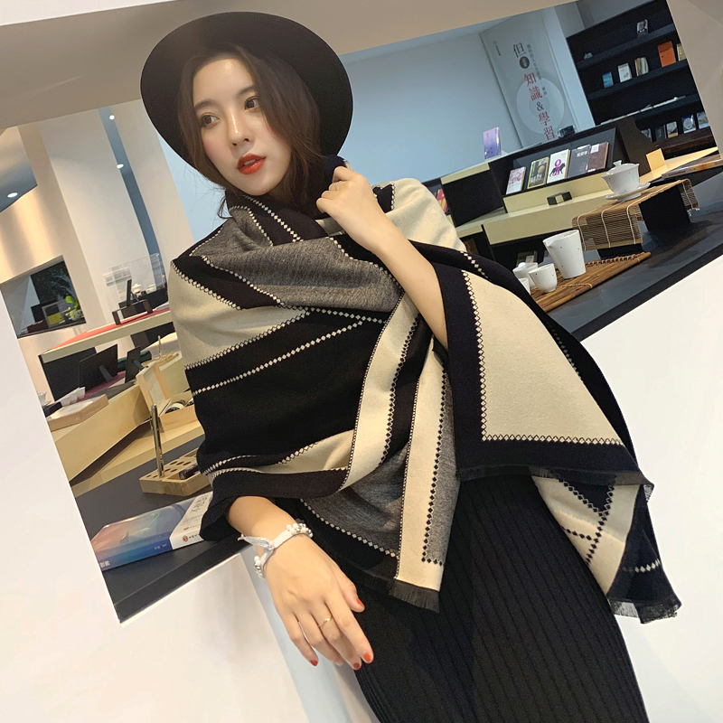 Air-Conditioned Room Shawl, Office Neck Protection, Autumn and Winter Women's Warm Long Faux Cashmere Scarf, Dual-Use Windproof Outerwear Air-Conditioned Room Shawl, Office Neck Protection, Autumn and Winter Women's Warm Long Faux Cashmere Scarf, Dual-Use Windproof Outerwear