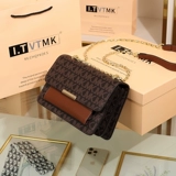 Сумка через плечо, сумка на одно плечо, цепь, изысканный стиль, из натуральной кожи