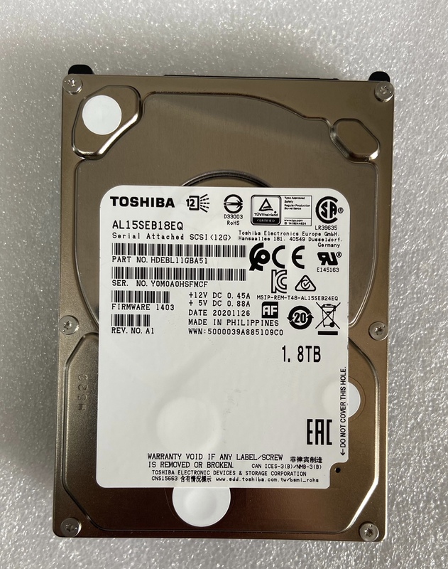 Toshiba Al15Seb18Eq 1.8t 10K Sas 2.5inch 12Gb Server Hard Drive