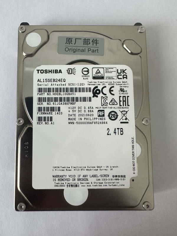 Toshiba/ Toshiba Al15Seb24Eq 2.4Tb Sas12G 2.5 10K Server Original Hard Drive