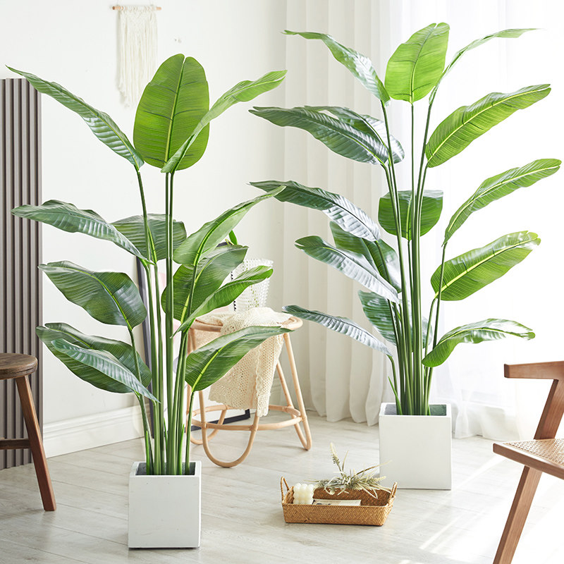 Simulation green plant potted traveler banana landing bird of paradise large living room decoration interior decoration bionic plant fake tree