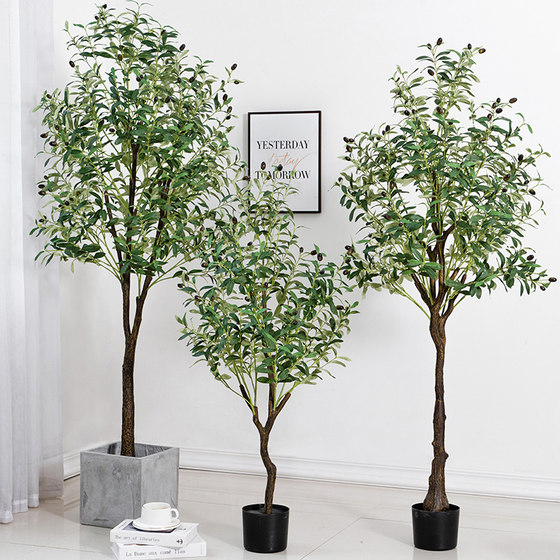 Nordic ins simulation green plant potted olive tree landing large fake plant decoration indoor home decoration landscaping