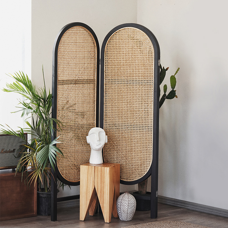 Chinese solid wood screen partition living room bedroom moving vine editing ancient screen folding modern minimal screen