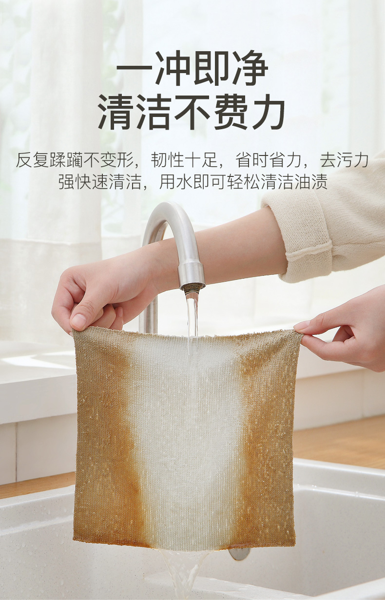 细节夫人 懒人抹布 抽取式  干湿两用 可水洗擦桌子洗碗刷锅   1盒装20条20*20cm  蓝色