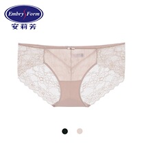 Lady Anlifang COTTON BOTTOM CROTCH PANTS SEXY PERMEABLE LACE LOW WAIST TRIANGLE PANTS E16571 SPECIAL CABINET