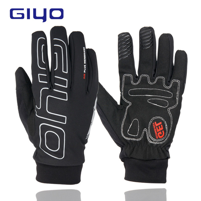 GIYO Winter Bike Riding Gloves Thicken Plus Suede Windproof Warm Gloves Locomotive Gloves Riding Supplies