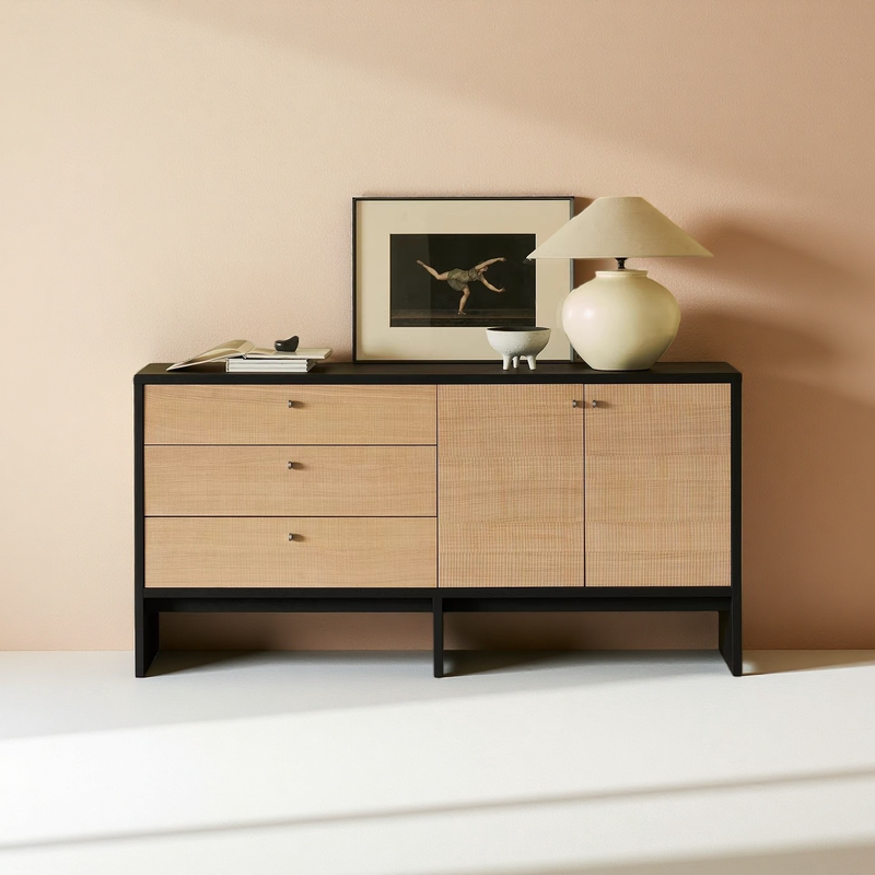 White Oak Vintage Solid Wood 3-Drawer Cabinet Living Room Black Storage Cabinet Wall-Mounted Zigzag Veneer Drawer Cabinet White Oak Vintage Solid Wood 3-Drawer Cabinet Living Room Black Storage Cabinet Wall-Mounted Zigzag Veneer Drawer Cabinet