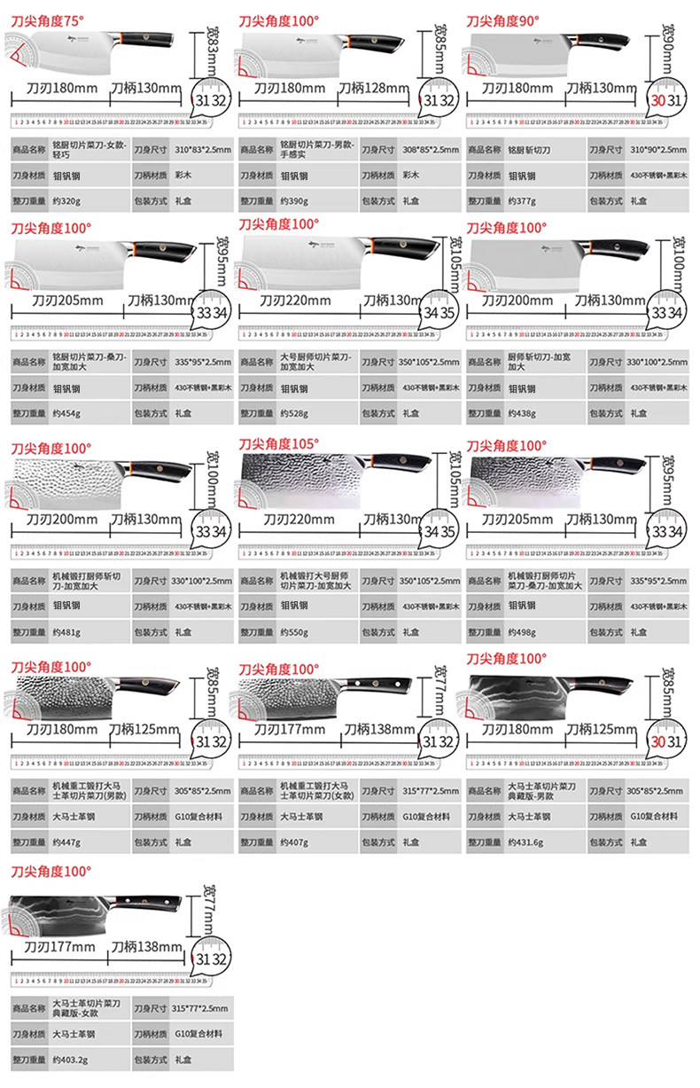 安享好物 安享B级切片刀-狂鲨切片菜刀 国标 