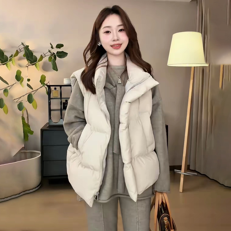 White down Cotton Vest for Women, Winter Outerwear, 2026 New Style, Loose Sleeveless Vest Jacket for Women White down Cotton Vest for Women, Winter Outerwear, 2026 New Style, Loose Sleeveless Vest Jacket for Women