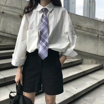 Class suit summer suit student jk uniform full school uniform college style high school student English style graduation shirt tie