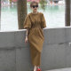 2022 early spring new French retro high-end high-end temperament waist puff sleeve casual sweater dress