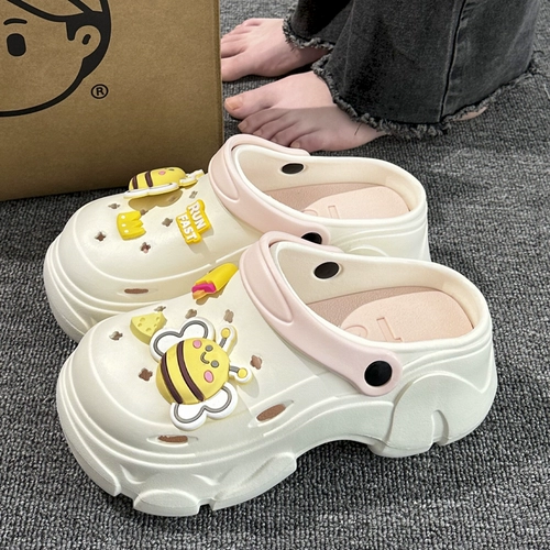 Мультяшная детская обувь, высокие пляжные сандалии на платформе для путешествий, подходит для подростков, семейный стиль