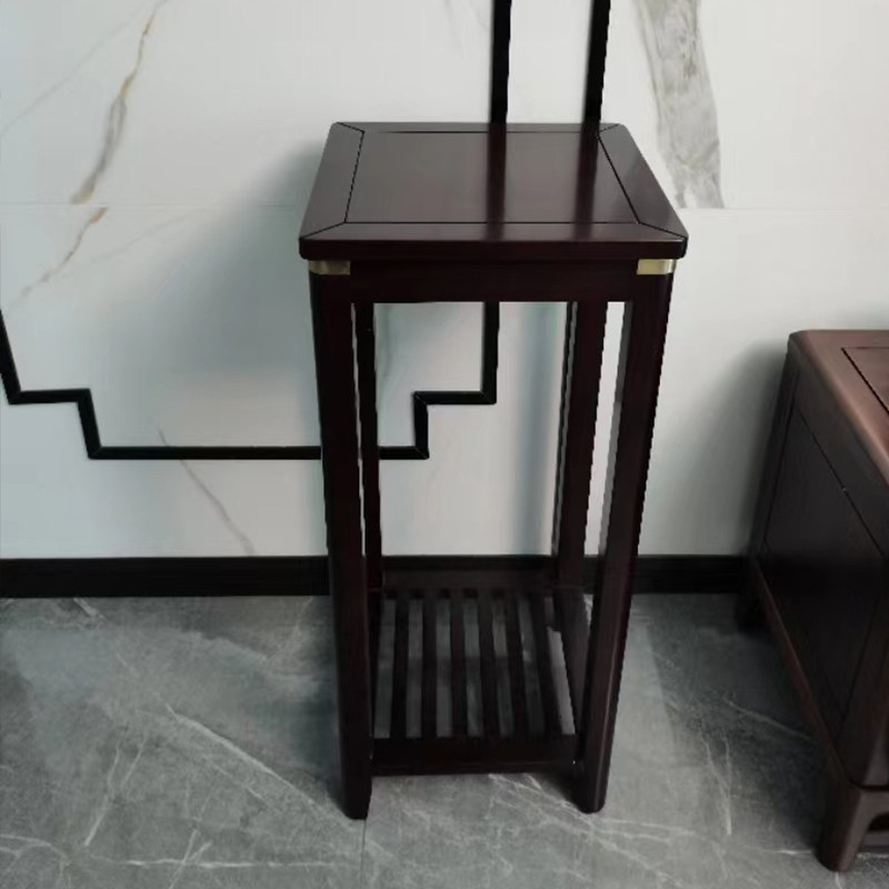 New Chinese flower shelf Living room Landing Style Shelve retro Flower Several pieces of meat Climbing Rattan Rack Indoor High-end Solid Wood Flower Shelf