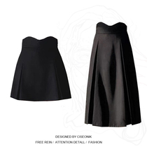 Big Code Woman Dress Fat Sister Black Half Body Dress Woman Early Autumn A Short Skirt High Waist Display Slim Fit Slim Fit Mid Length Short Skirt