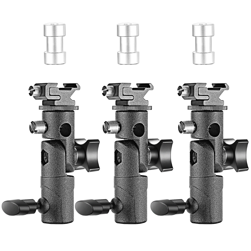 Camera Flash E Bracket (3 Sets)Newell Canon Nikon  Pentax OLYMPUS flash lamp rotate E Bracket 2 Only install black convenient Adjustable control