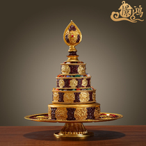 Hidden Manza disc pure copper home imitation ancient seven jewel 8 auspicious manda disc for mantra tea roe with tray hem