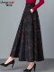 Skirt, Colorful Woolen Skirt, Women's Autumn and Winter High-Waisted A-Line Skirt, Thickened Woolen Winter Long Skirt, Mid-Length Skirt