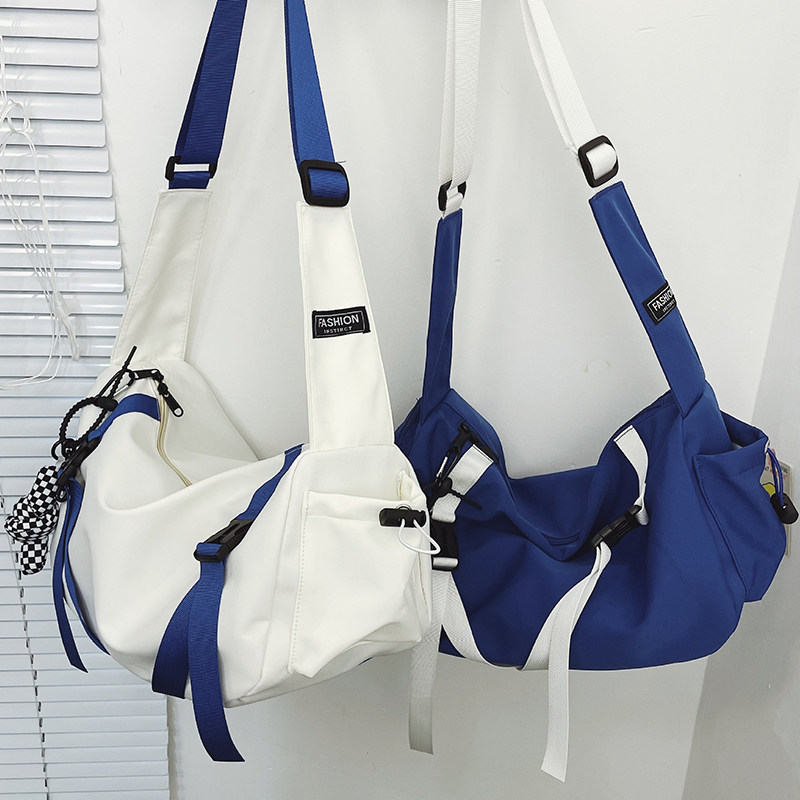 One-shoulder women's Japanese color block design crossbody bag sports