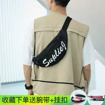Street trend ins shoulder bag student chest bag men and women Hong Kong style fashion running Bag Men outdoor cross bag riding
