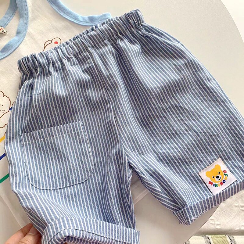 Boys Japanese Style Casual Cotton Shorts - Lightweight Summer Striped Five-Point O1CN01Ae3tDO1bEp2cb52Oz !!2207375303434