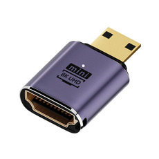 Apple аудио-, видео- кабель hdmi母转mini公uhd2.1转接头90度弯头数据线micro便携屏延长转换器u型接口迷你高清转接hdml小口单反相机大口 Jdly