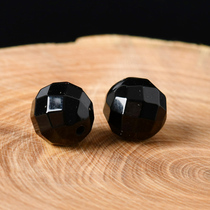 Natural Black Manau 64 Engraved Face Loose Bead Section Black Crystal Round Pearl Diy Semi-finished handmade Beads Bracelet material